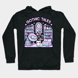 Gothic Tales Pastel Goth Library Kawaii Cute Chibi Hoodie